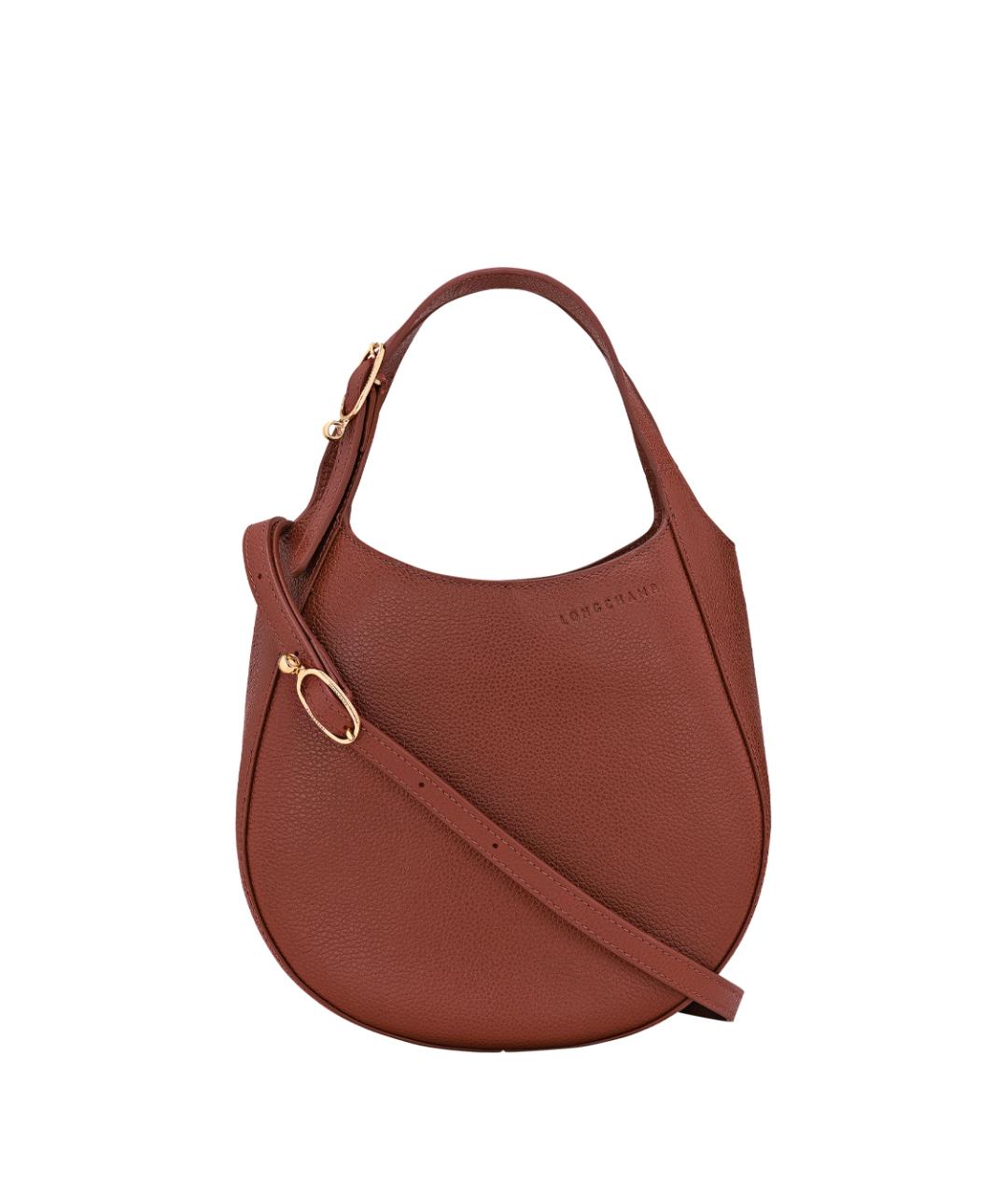 LONGCHAMP Коричневая кожаная сумка с короткими ручками, фото 2