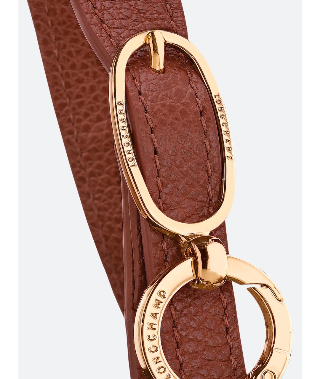 LONGCHAMP Коричневая кожаная сумка с короткими ручками, фото 6