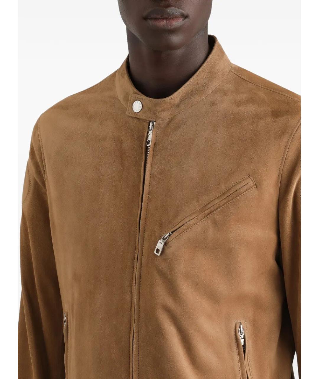 DOLCE&GABBANA Бежевая кожаная куртка, фото 3