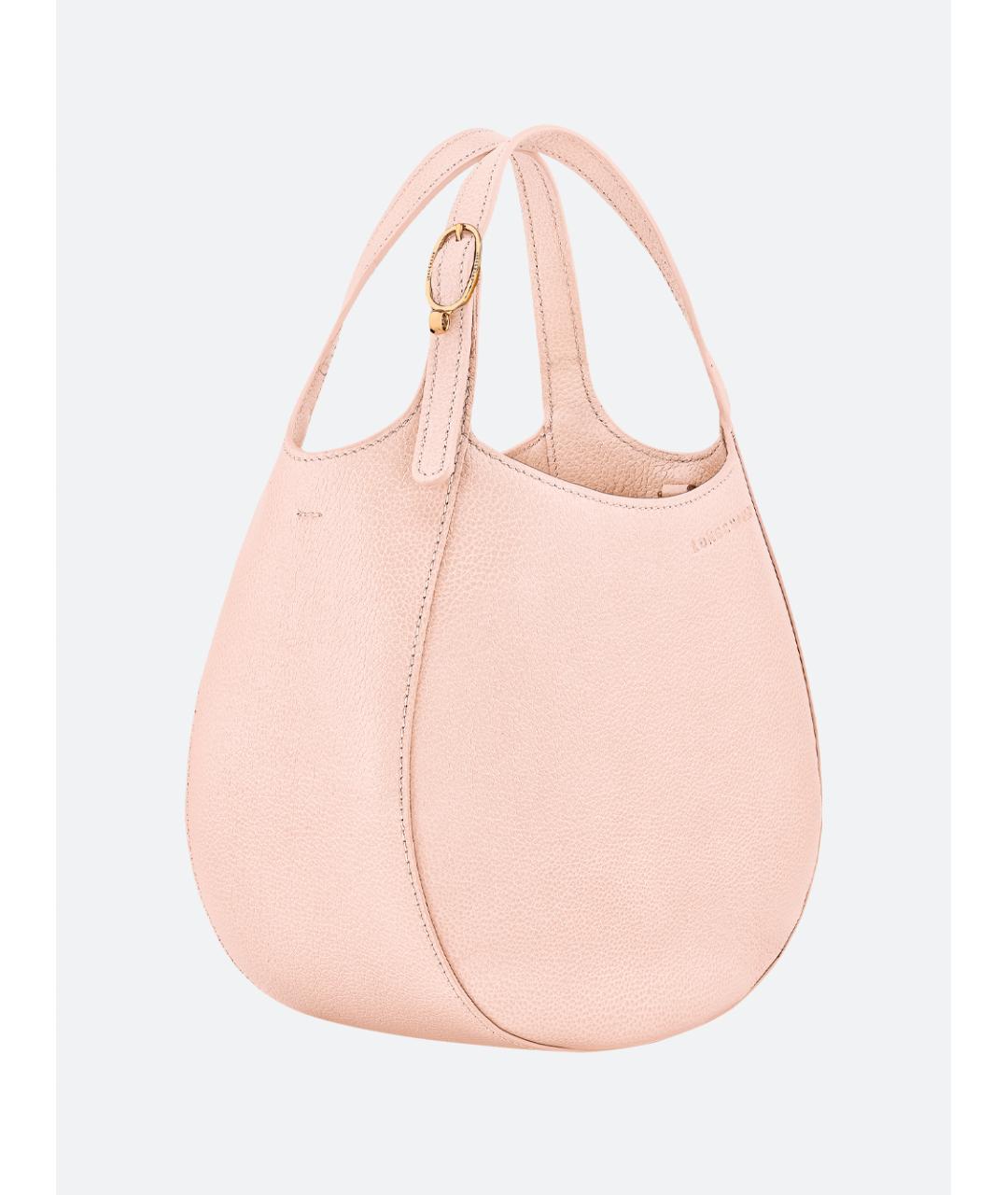 LONGCHAMP Розовая кожаная сумка с короткими ручками, фото 4