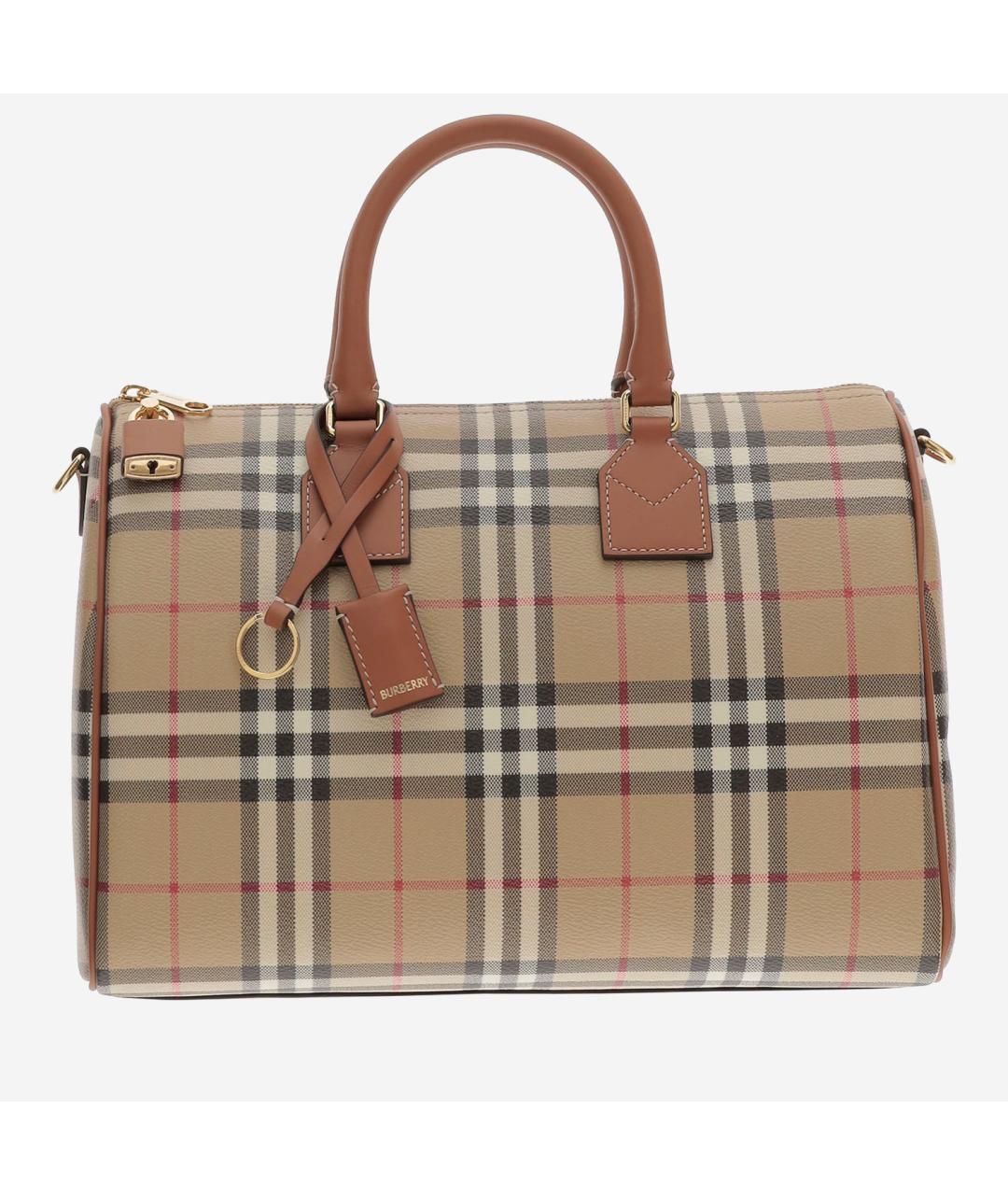 BURBERRY Красная хлопковая сумка тоут, фото 6