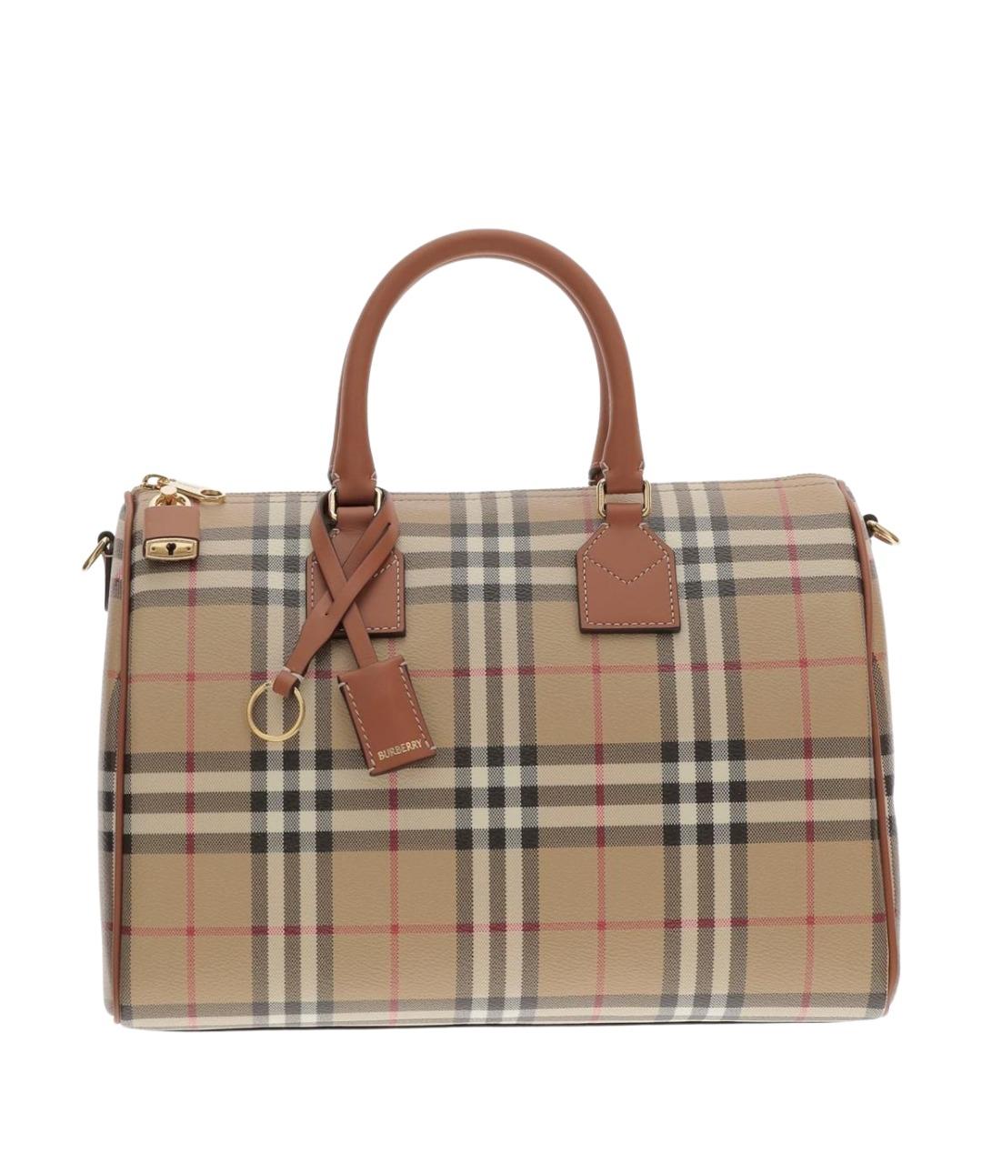 BURBERRY Красная хлопковая сумка тоут, фото 1