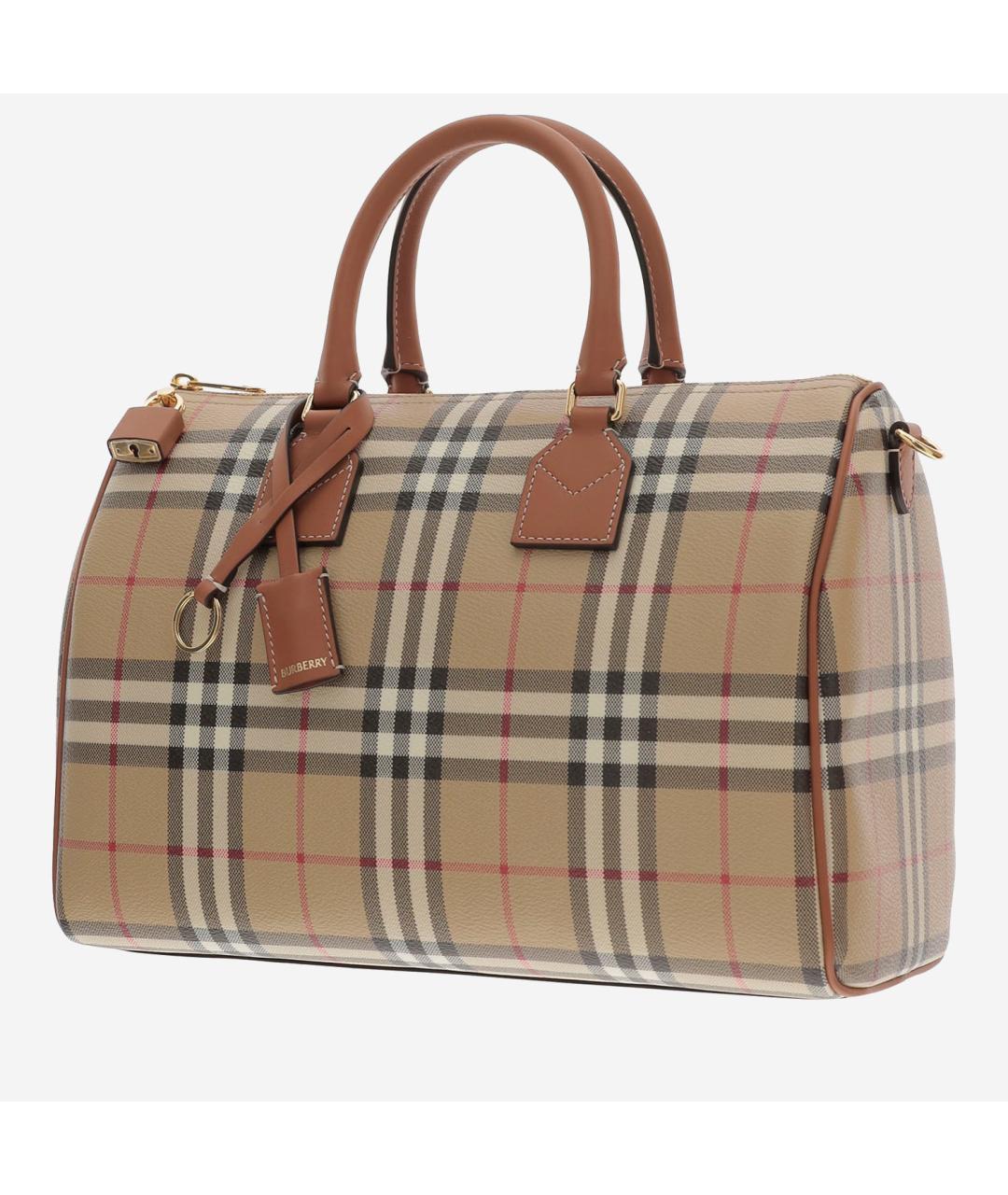 BURBERRY Красная хлопковая сумка тоут, фото 2