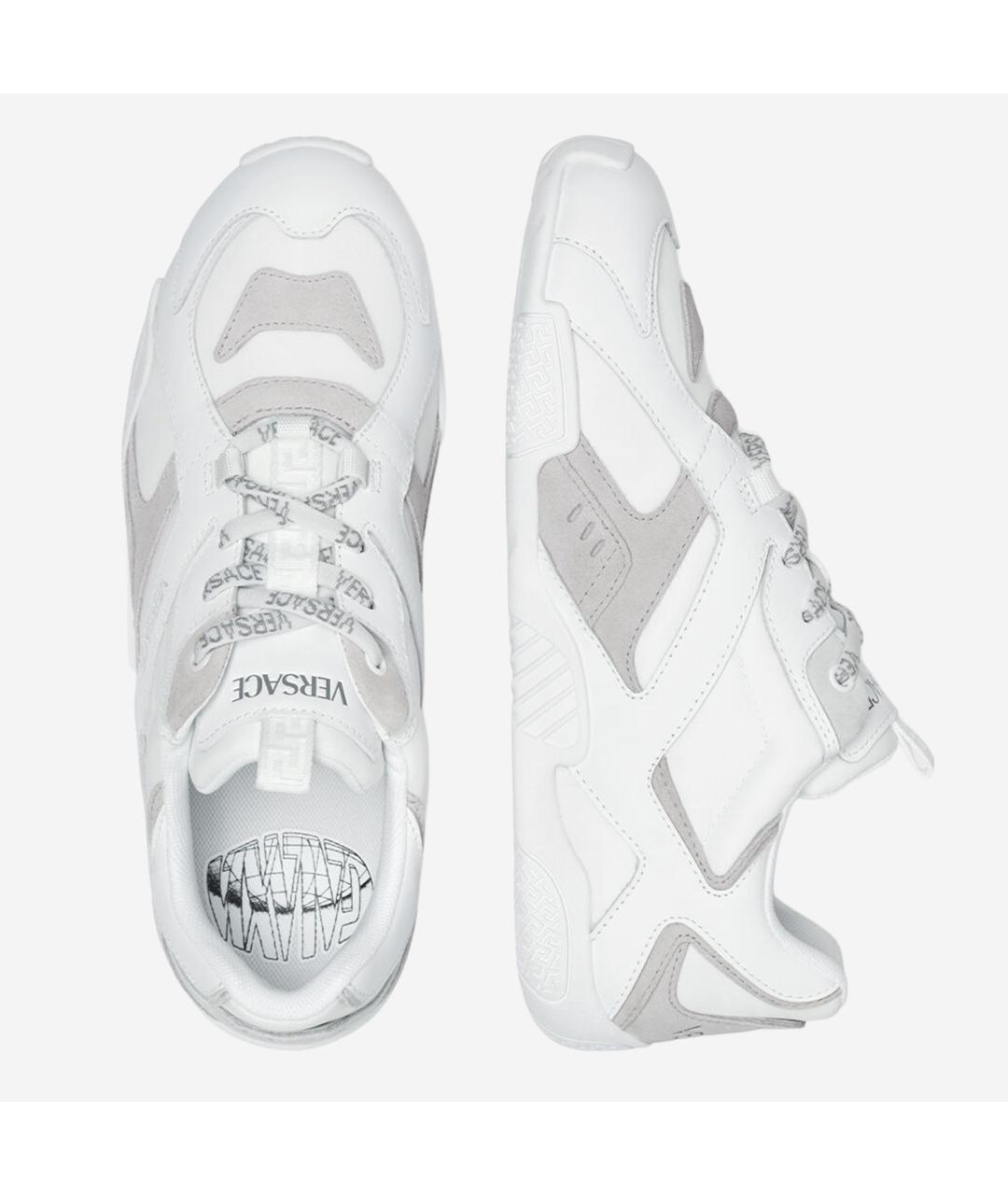 VERSACE Белые кожаные низкие кроссовки / кеды, фото 2