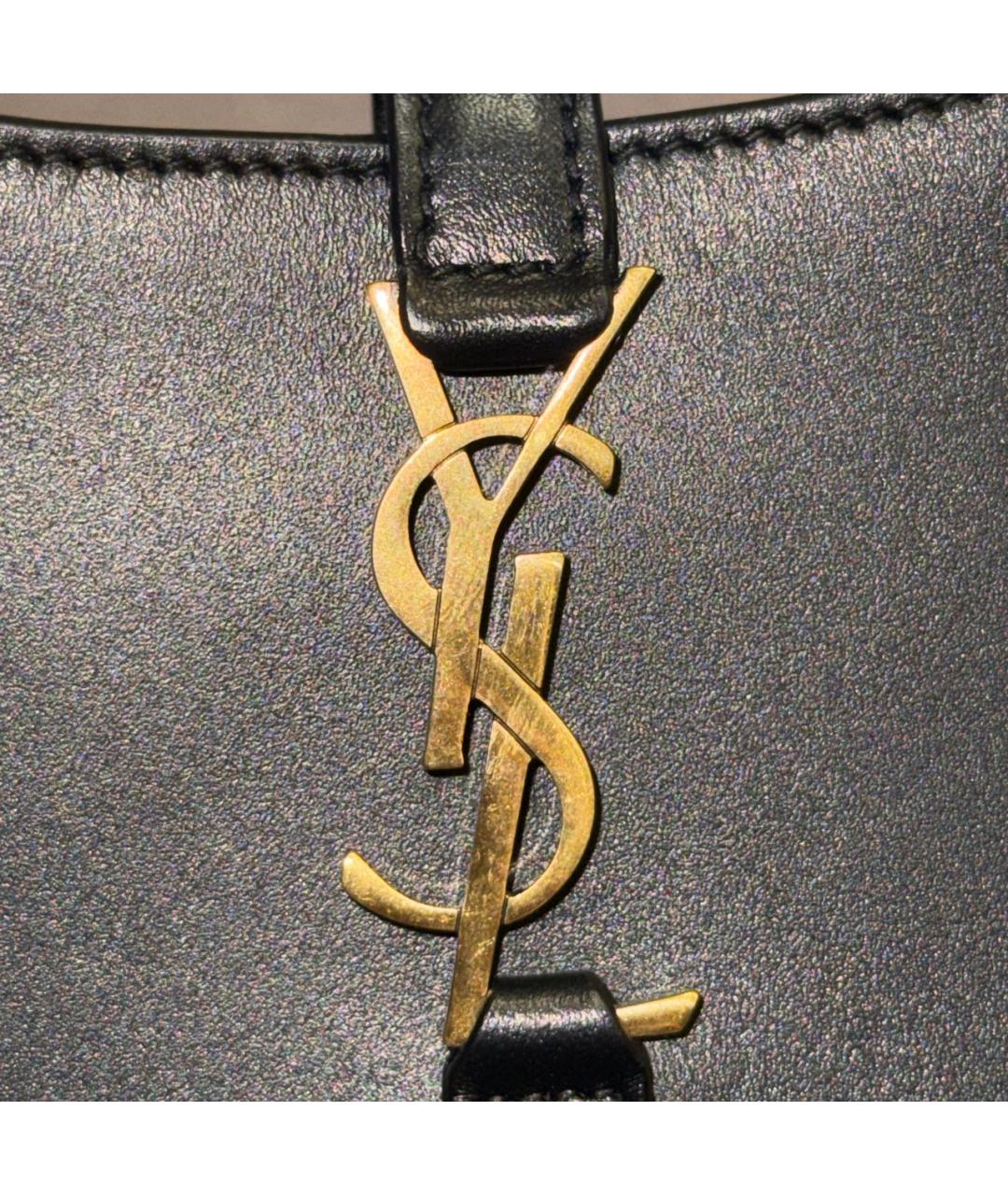 SAINT LAURENT Черная кожаная сумка через плечо, фото 7