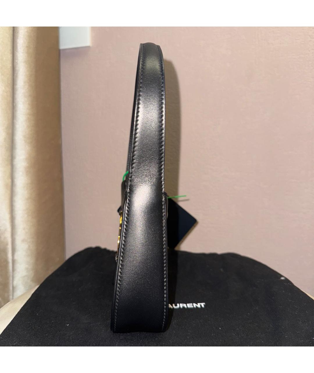 SAINT LAURENT Черная кожаная сумка через плечо, фото 3