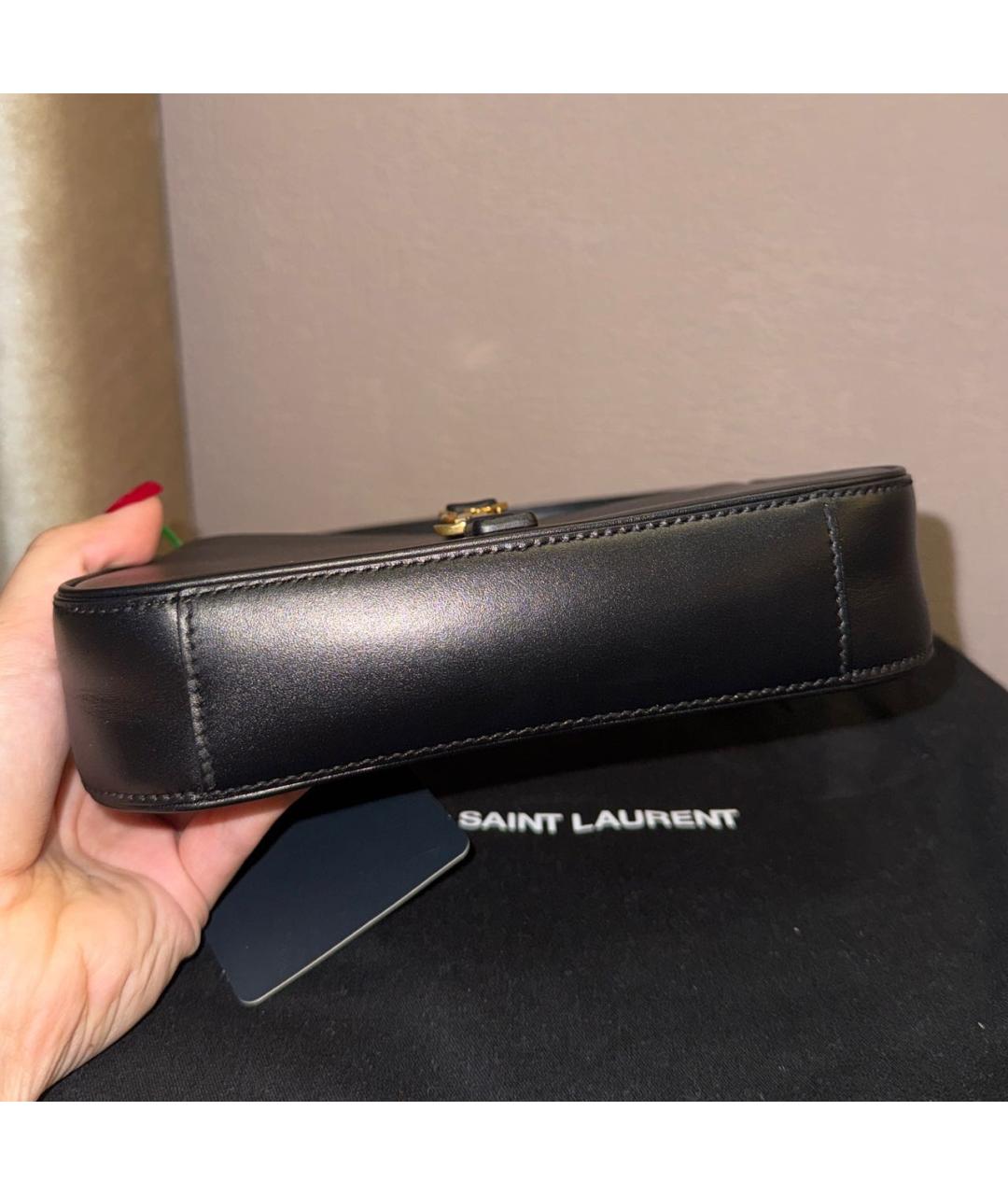 SAINT LAURENT Черная кожаная сумка через плечо, фото 6