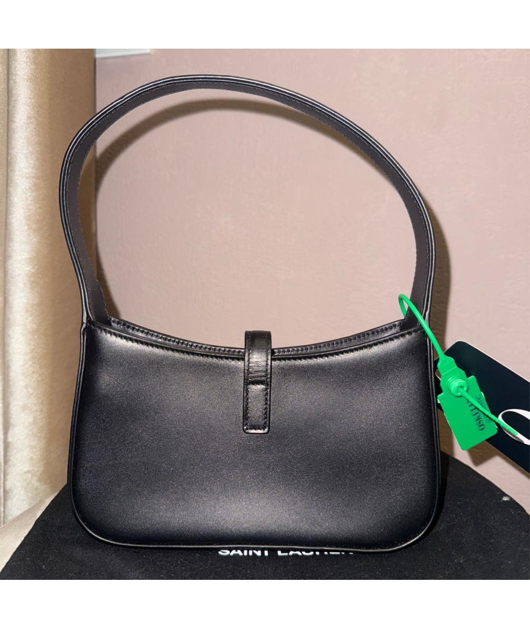 SAINT LAURENT Черная кожаная сумка через плечо, фото 4