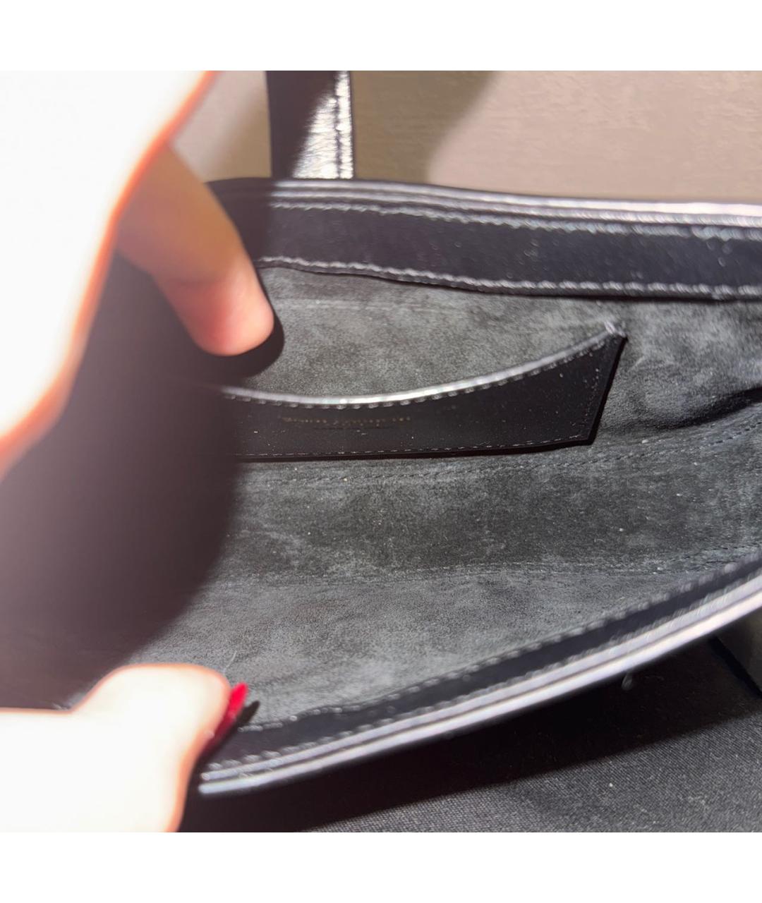 SAINT LAURENT Черная кожаная сумка через плечо, фото 8