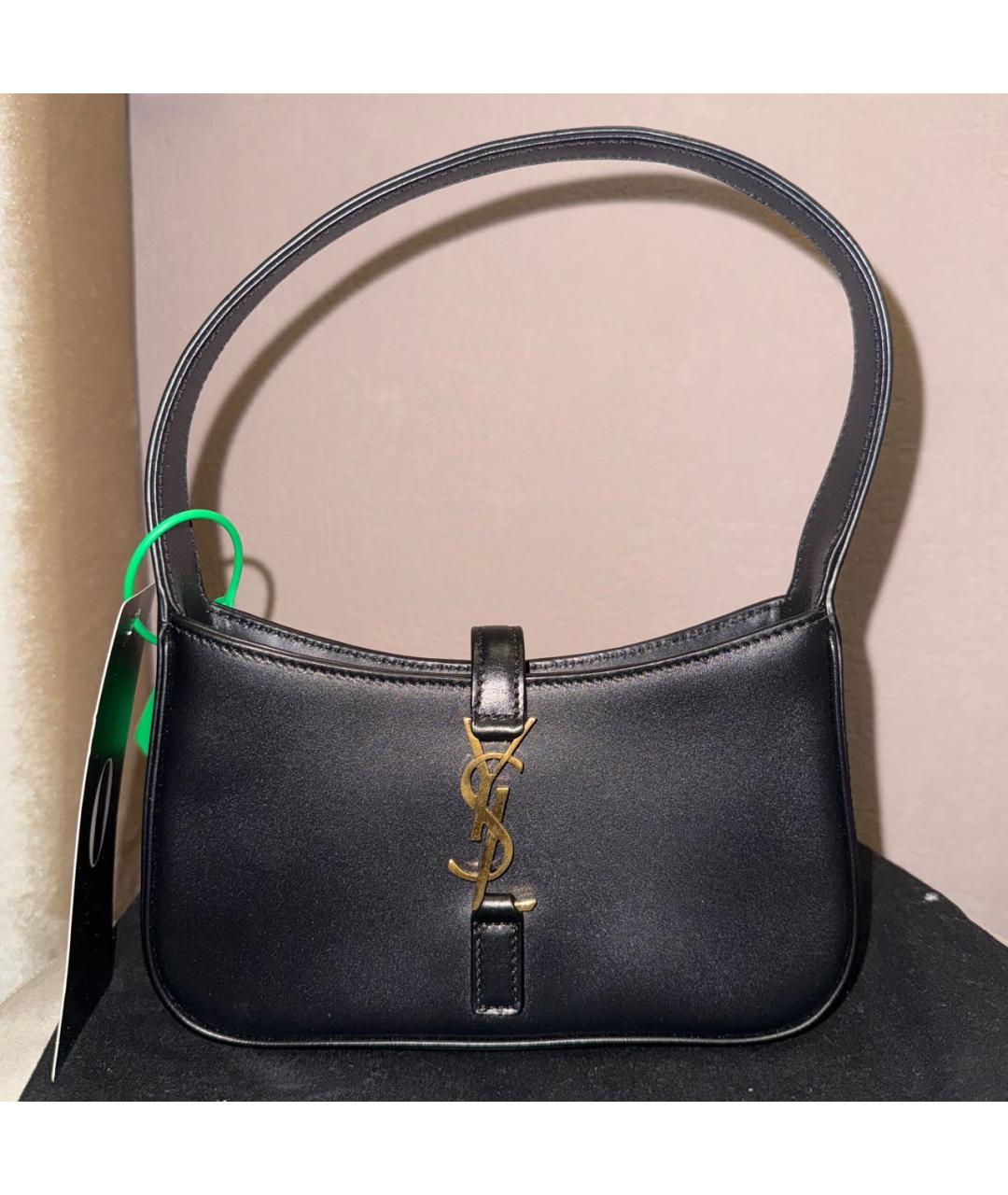 SAINT LAURENT Черная кожаная сумка через плечо, фото 2