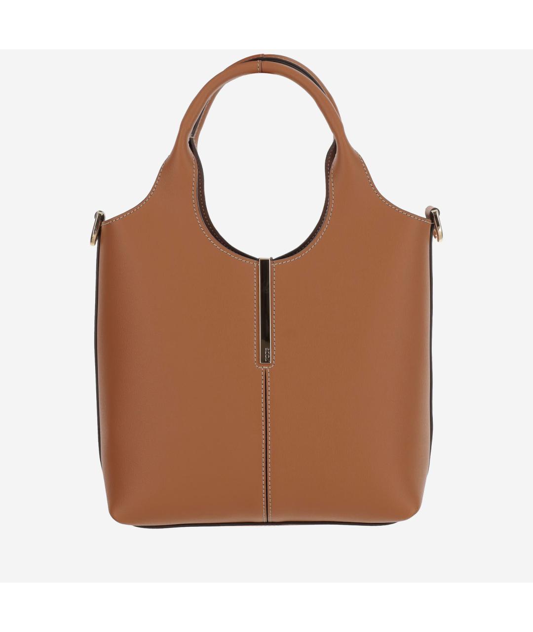TOD'S Коричневая кожаная сумка тоут, фото 6