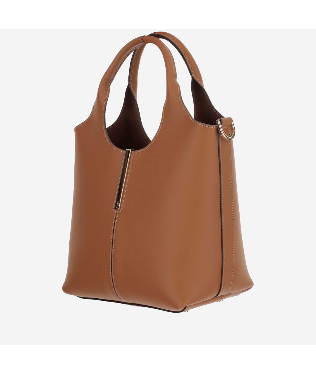 TOD'S Коричневая кожаная сумка тоут, фото 2