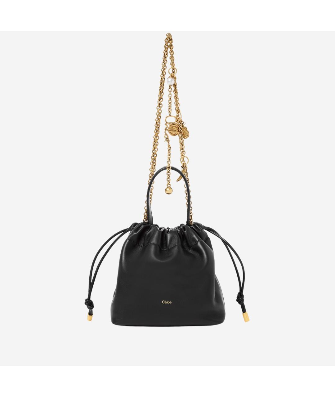 CHLOE Черная кожаная сумка тоут, фото 5