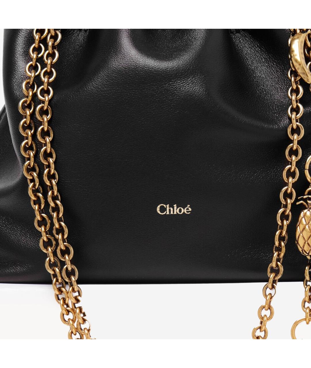 CHLOE Черная кожаная сумка тоут, фото 4