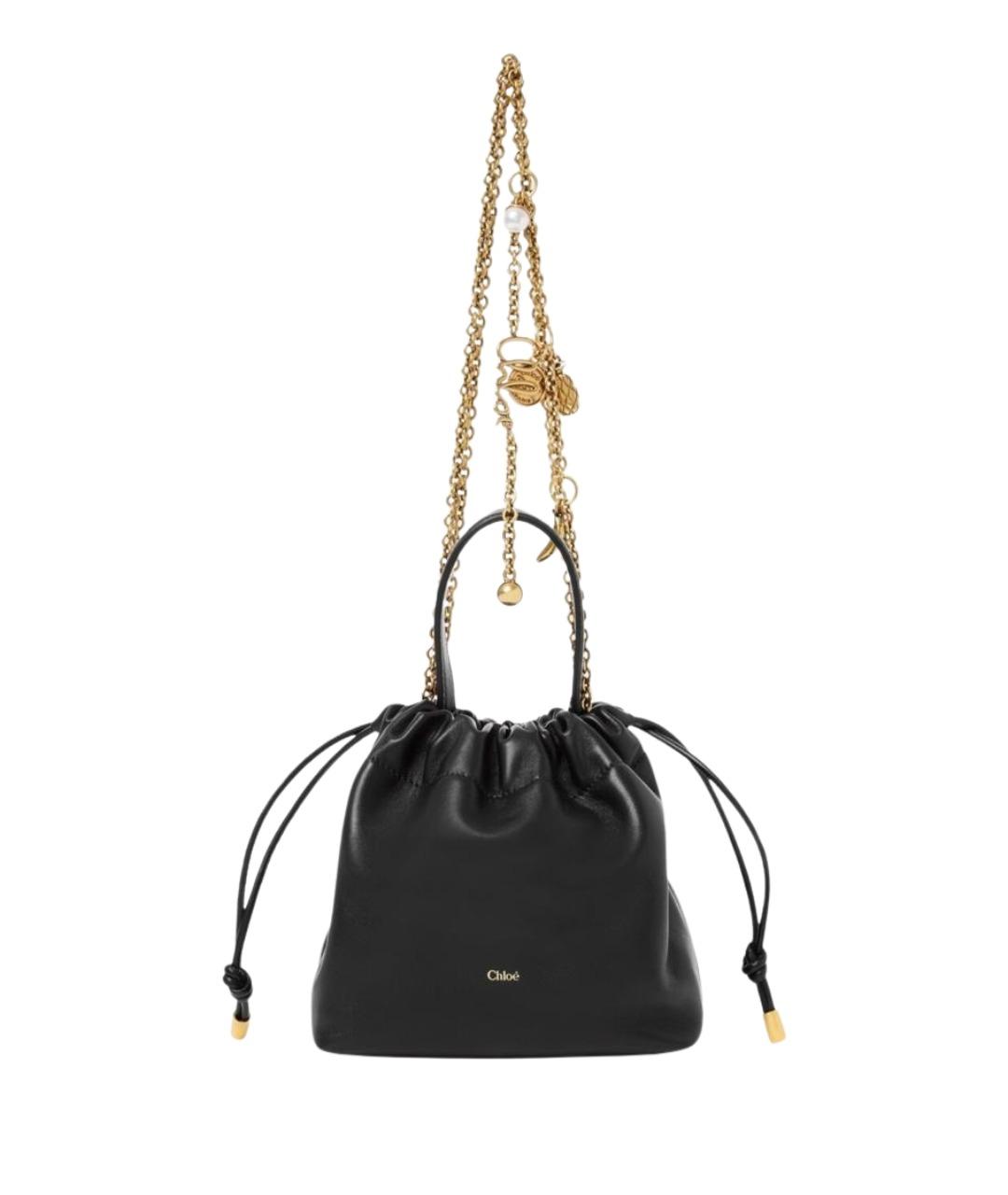 CHLOE Черная кожаная сумка тоут, фото 1