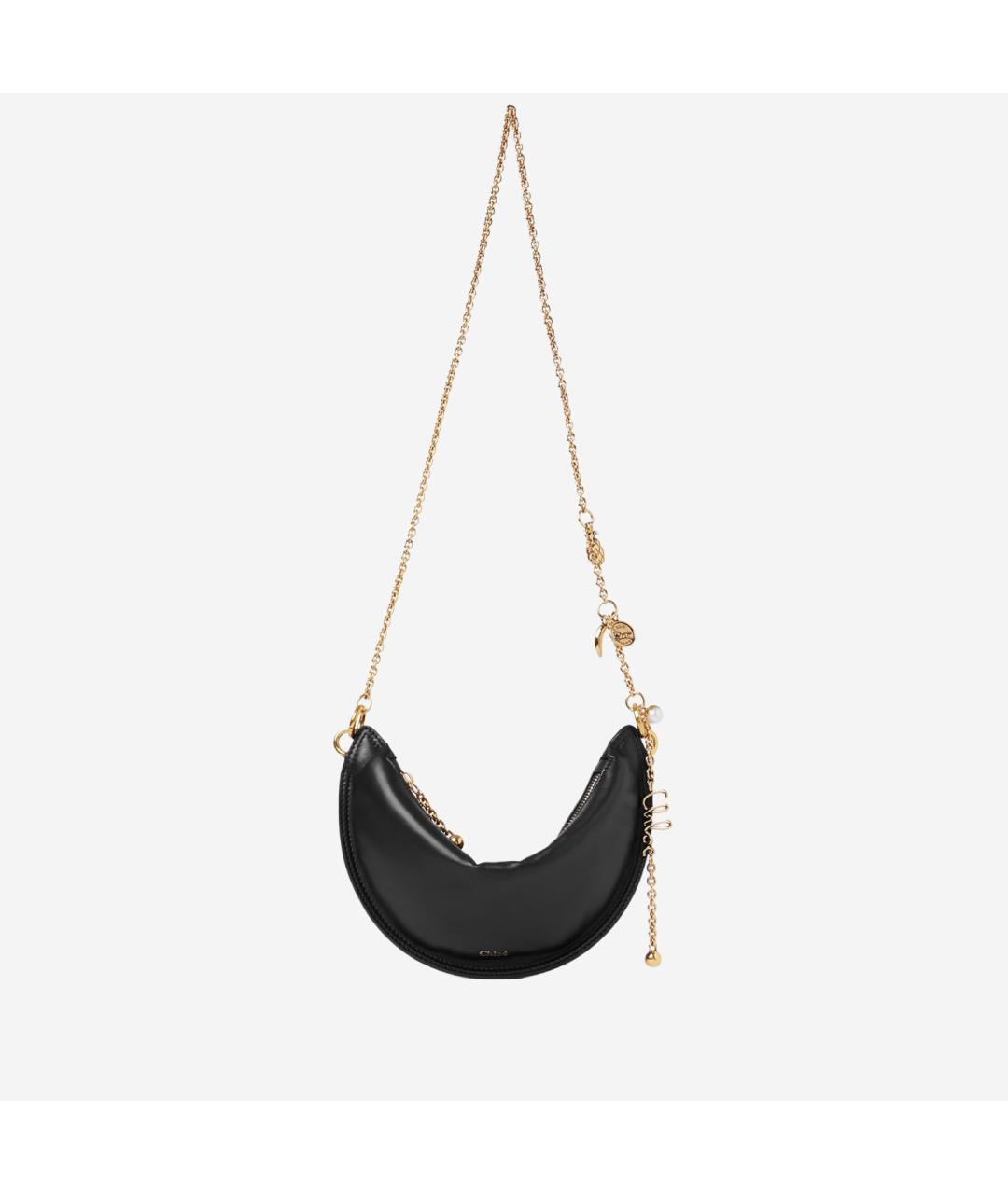 CHLOE Черная кожаная сумка через плечо, фото 4