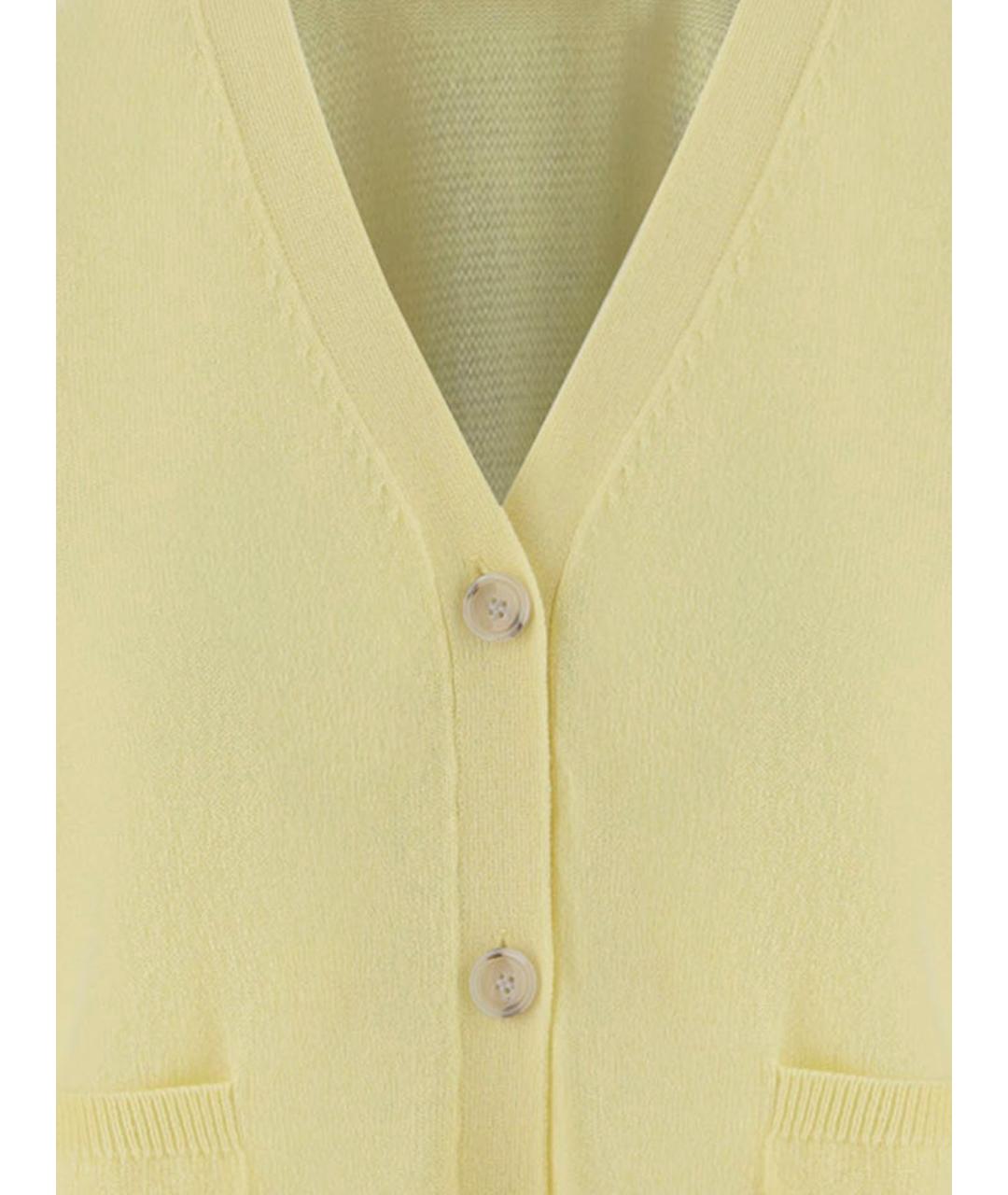 ALLUDE Желтый шерстяной кардиган, фото 3