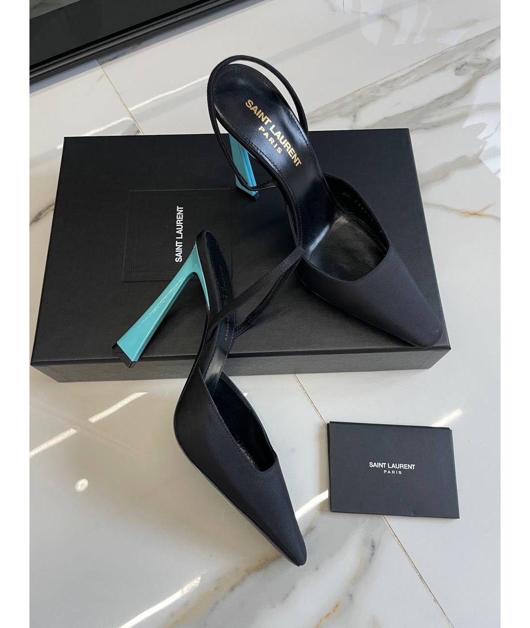 SAINT LAURENT Черные текстильные туфли, фото 3