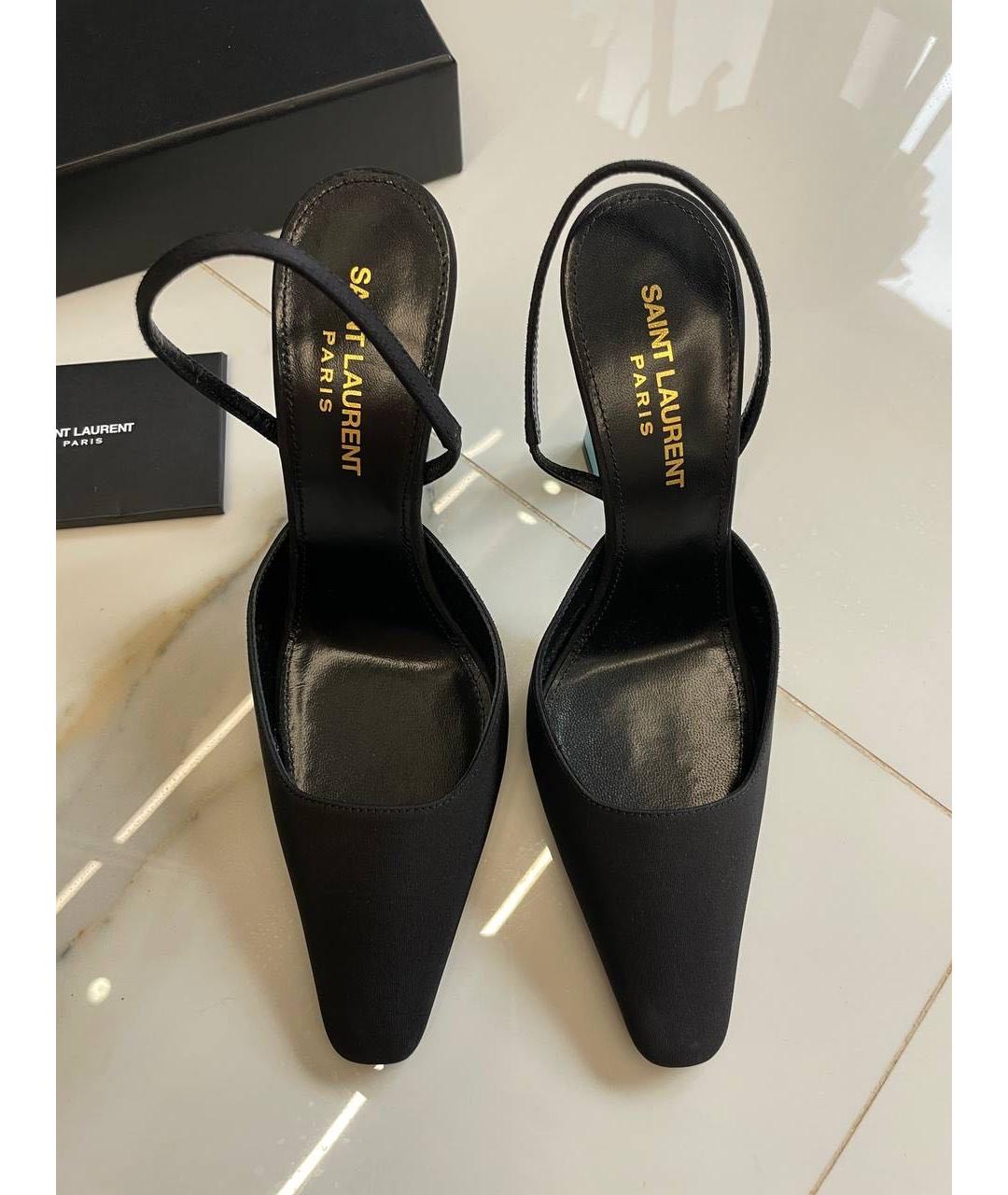 SAINT LAURENT Черные текстильные туфли, фото 2