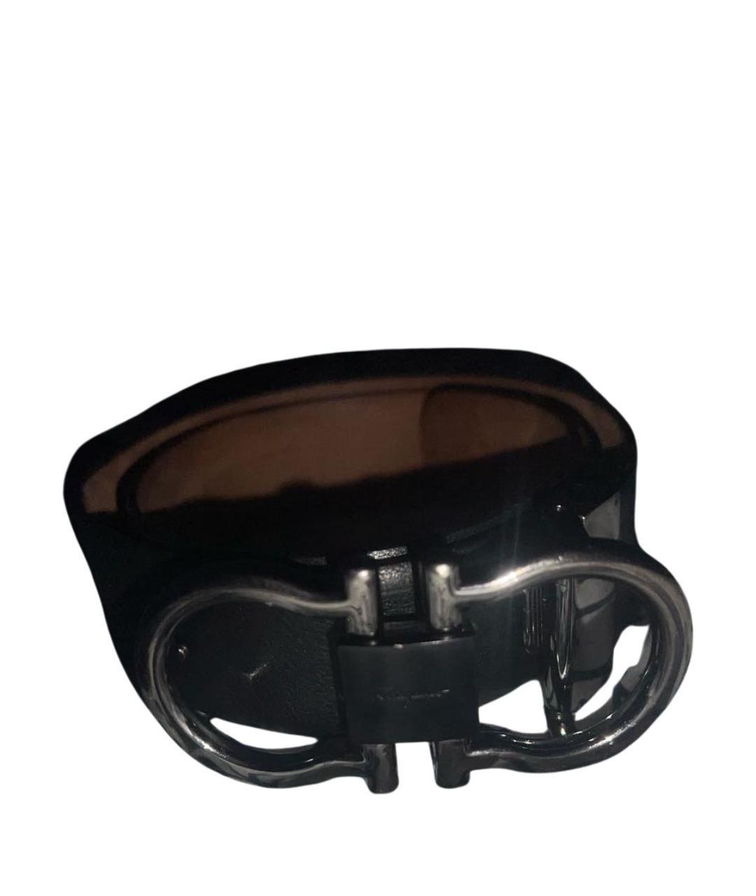 FERRAGAMO Черный кожаный ремень, фото 1