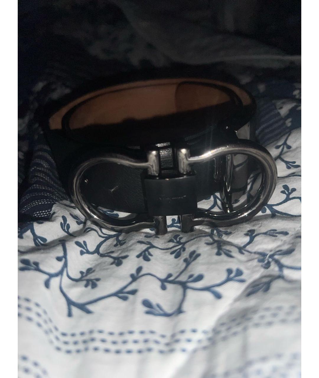 FERRAGAMO Черный кожаный ремень, фото 8