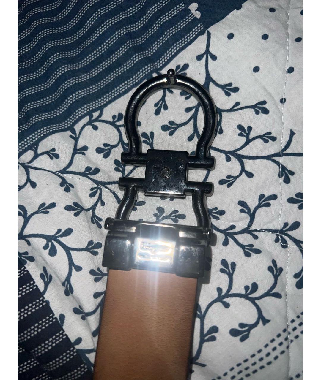 FERRAGAMO Черный кожаный ремень, фото 2