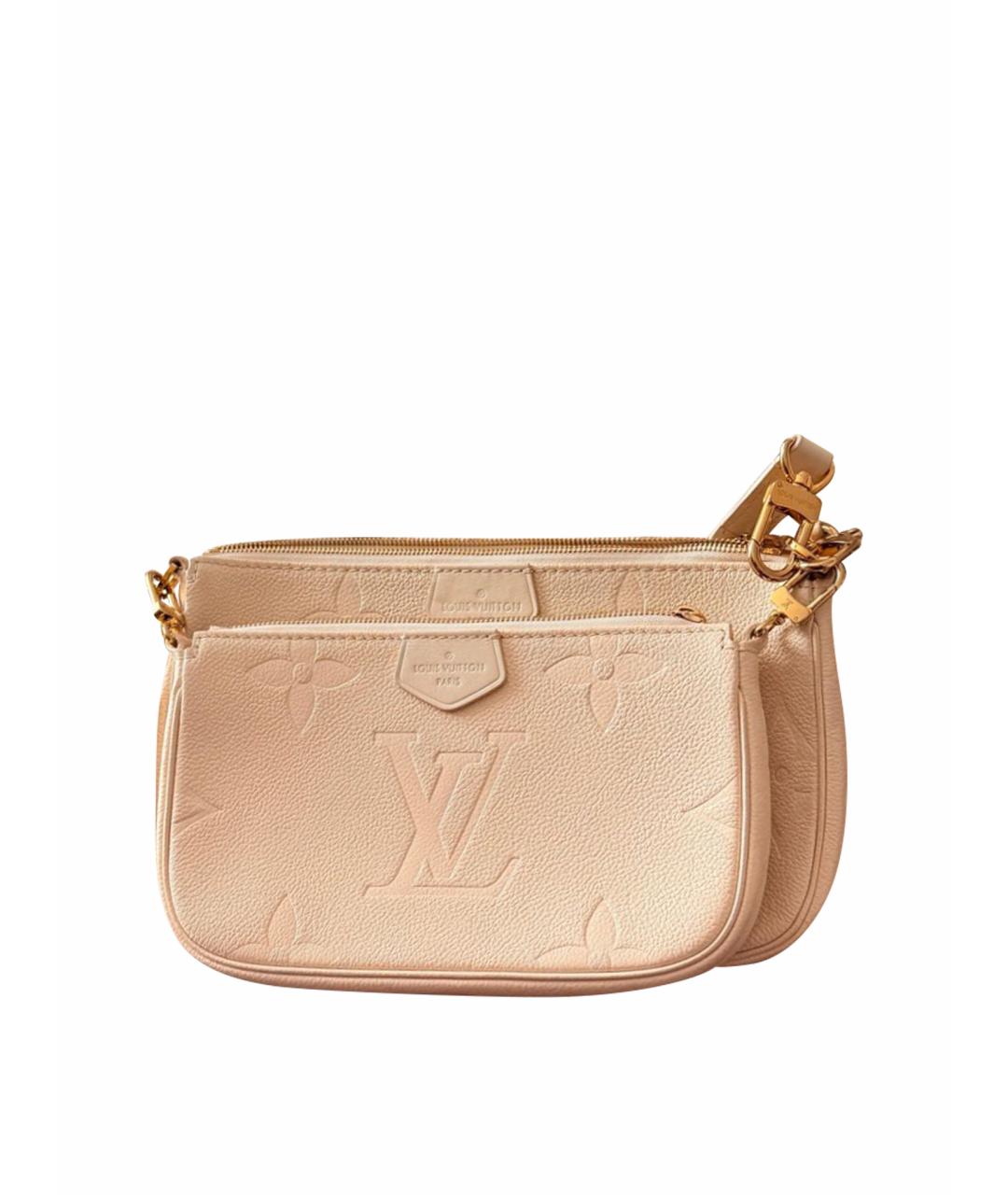 LOUIS VUITTON Бежевая кожаная сумка через плечо, фото 1