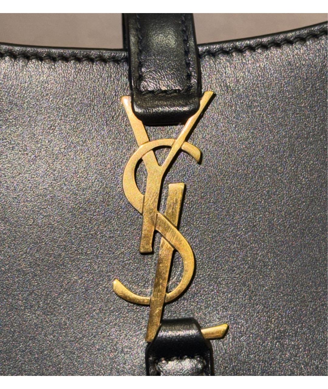 SAINT LAURENT Черная кожаная сумка через плечо, фото 7