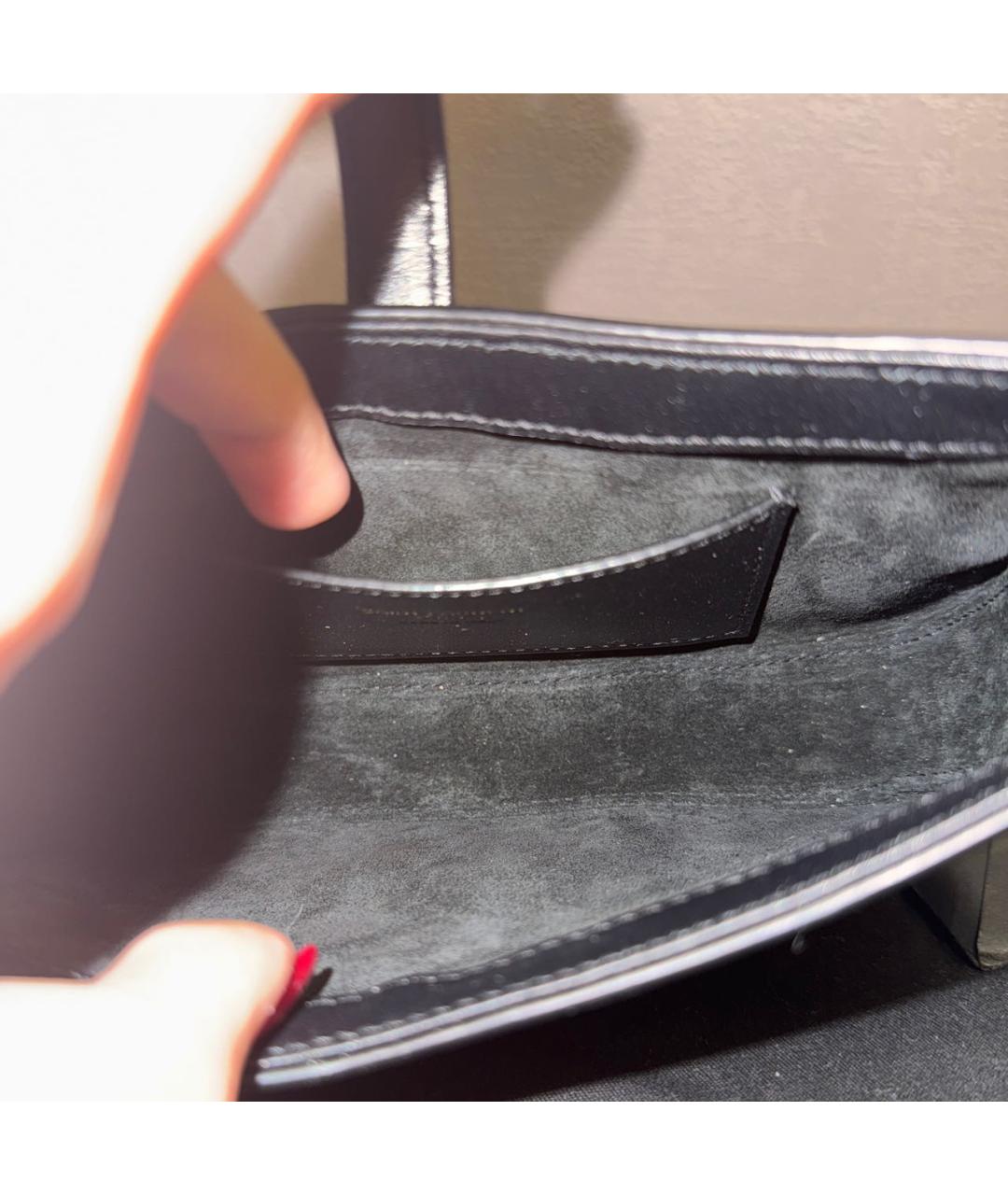 SAINT LAURENT Черная кожаная сумка через плечо, фото 8