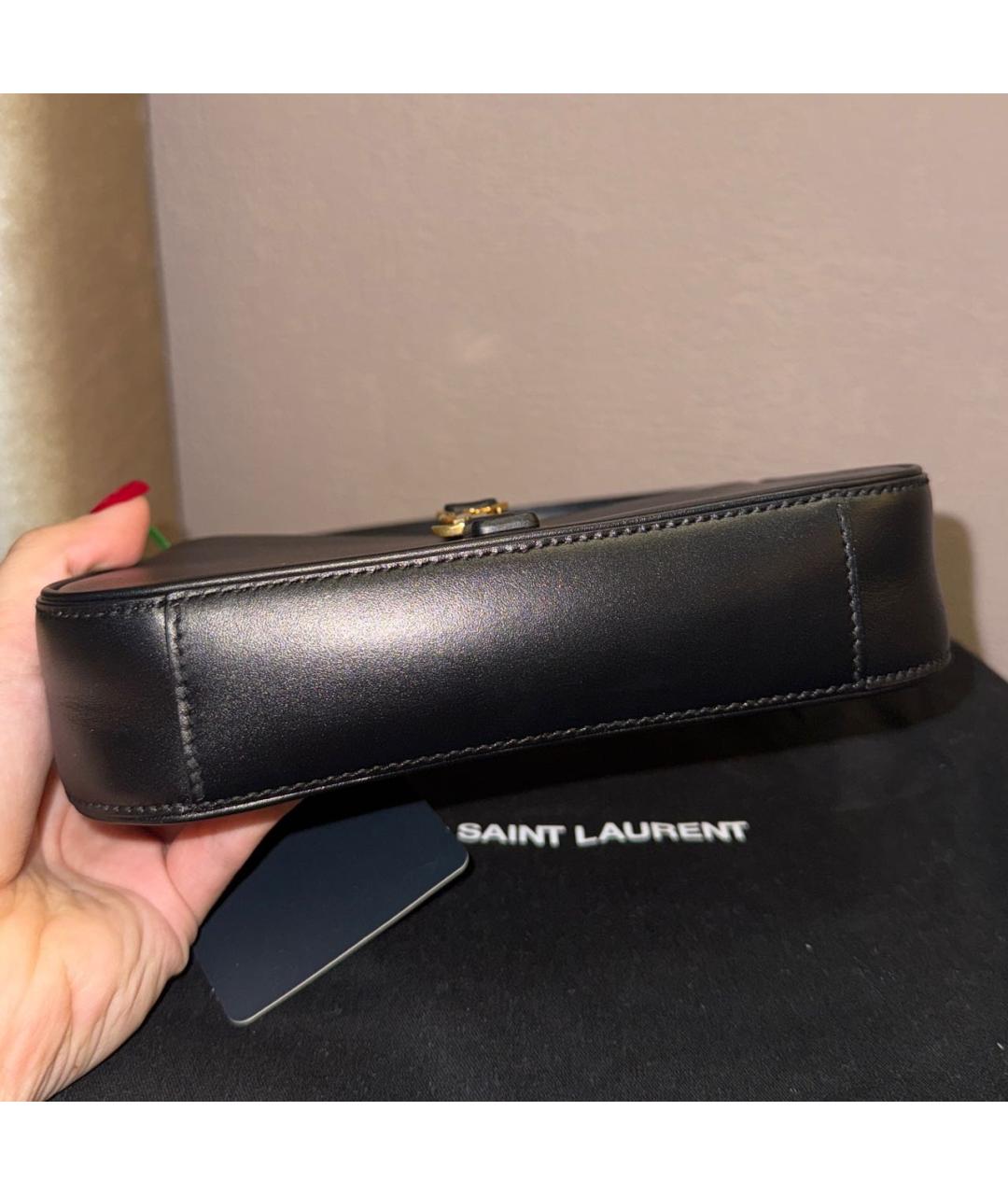 SAINT LAURENT Черная кожаная сумка через плечо, фото 6