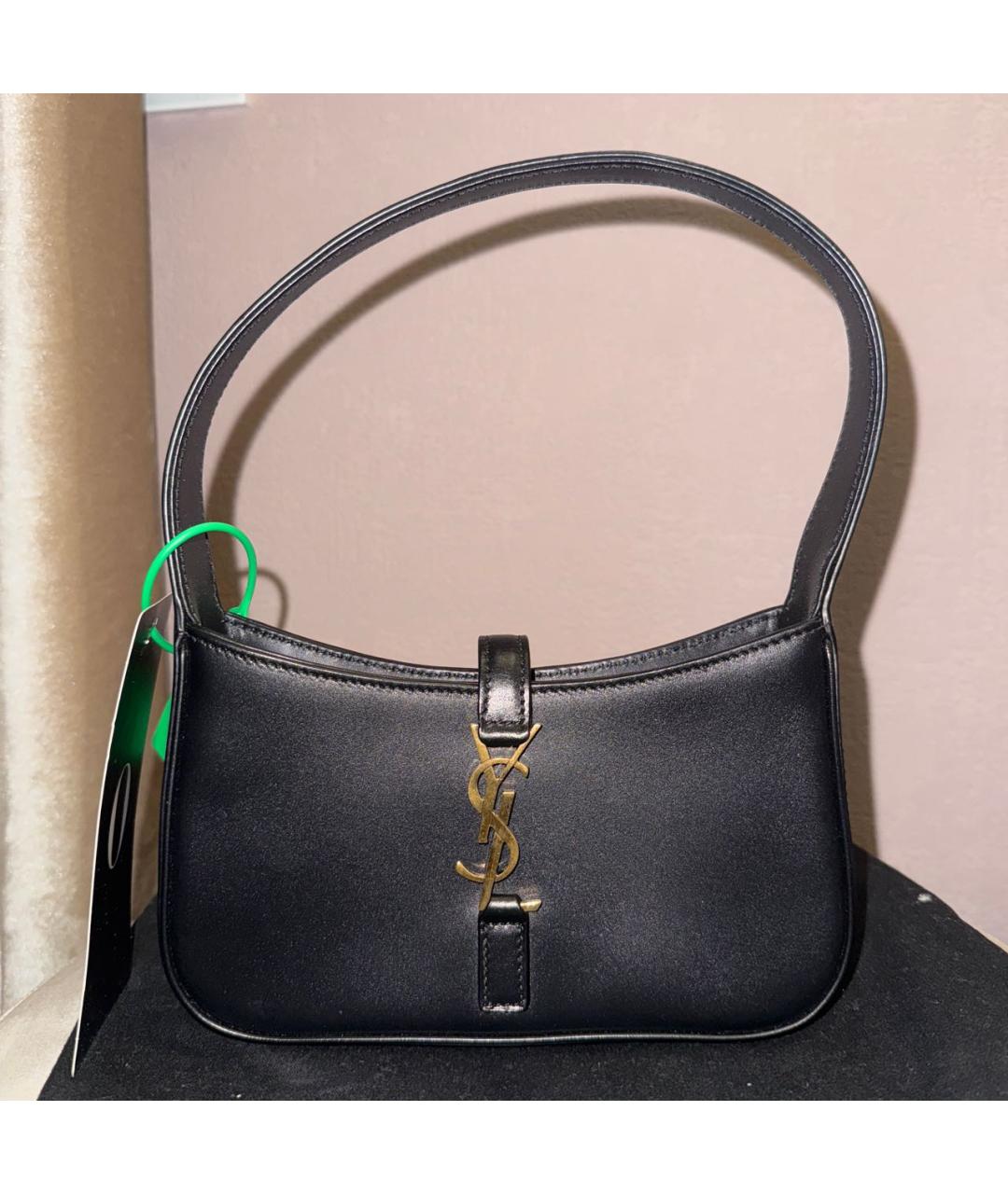 SAINT LAURENT Черная кожаная сумка через плечо, фото 2