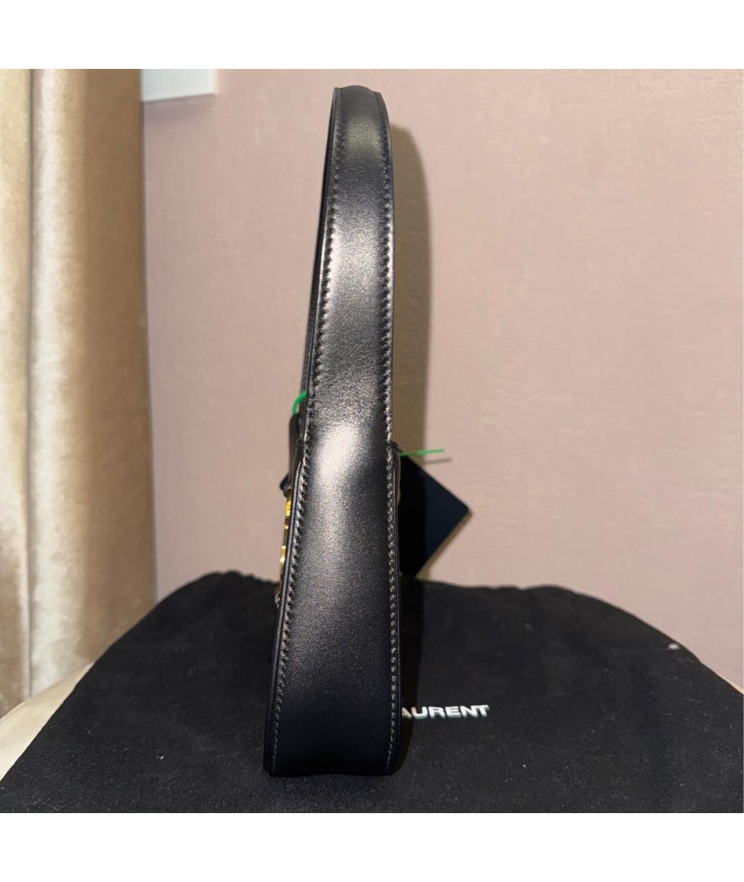 SAINT LAURENT Черная кожаная сумка через плечо, фото 3