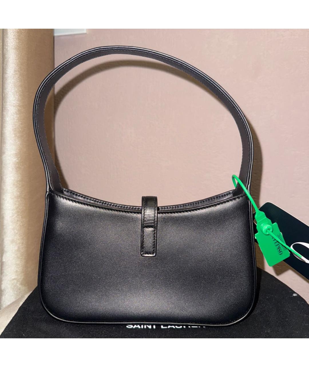 SAINT LAURENT Черная кожаная сумка через плечо, фото 4
