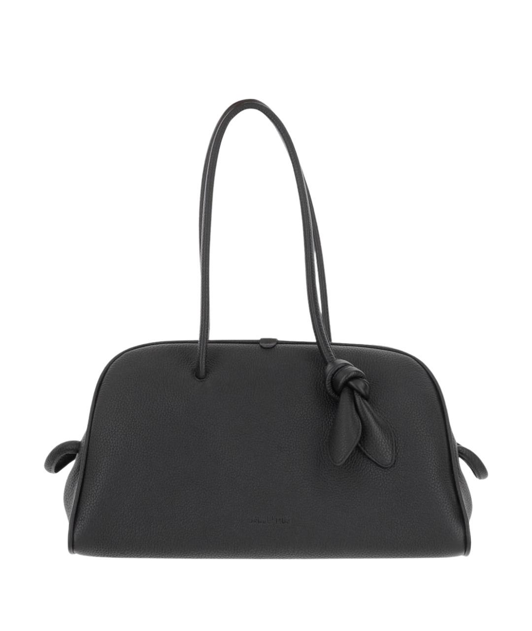 JACQUEMUS Черная кожаная сумка тоут, фото 1