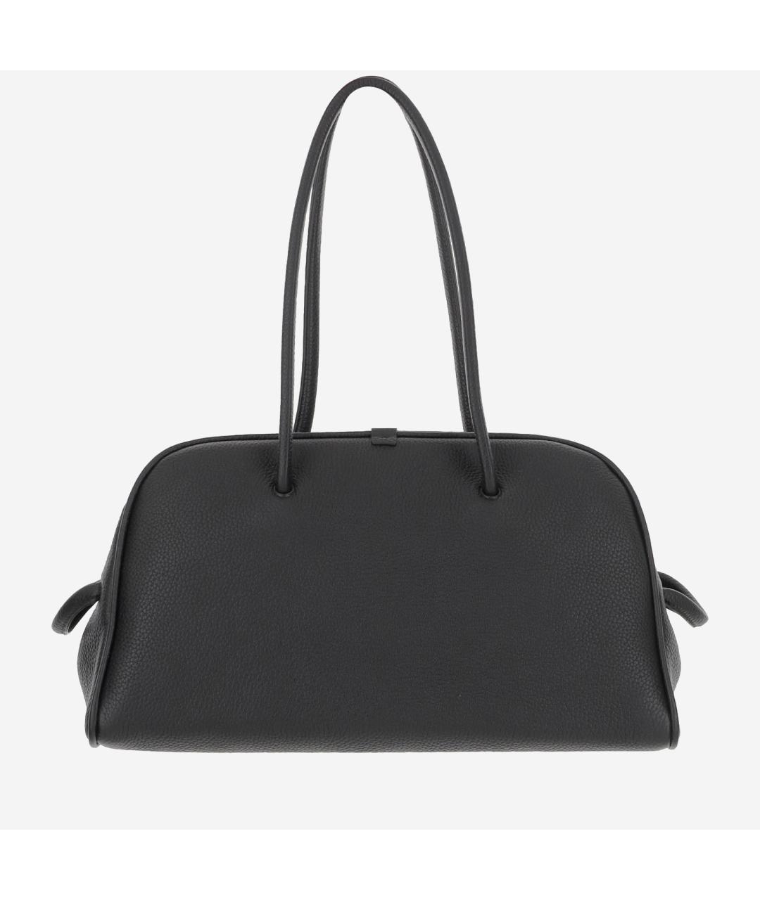 JACQUEMUS Черная кожаная сумка тоут, фото 3