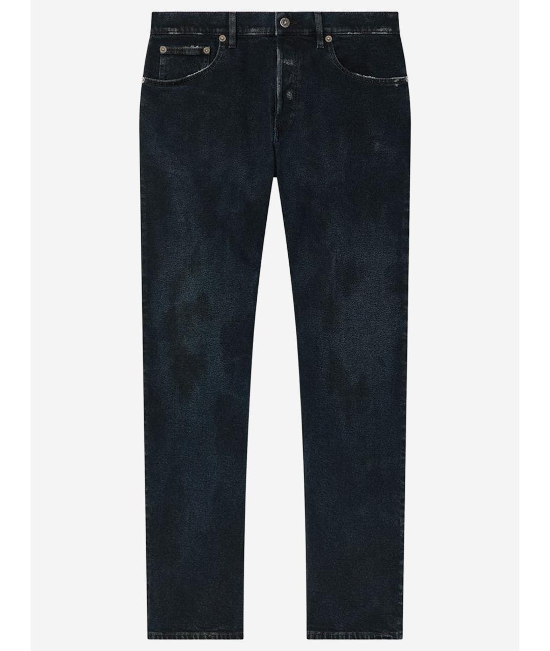 GOLDEN GOOSE DELUXE BRAND Синие хлопковые прямые джинсы, фото 4