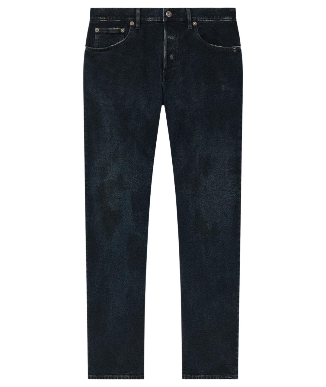 GOLDEN GOOSE DELUXE BRAND Синие хлопковые прямые джинсы, фото 1