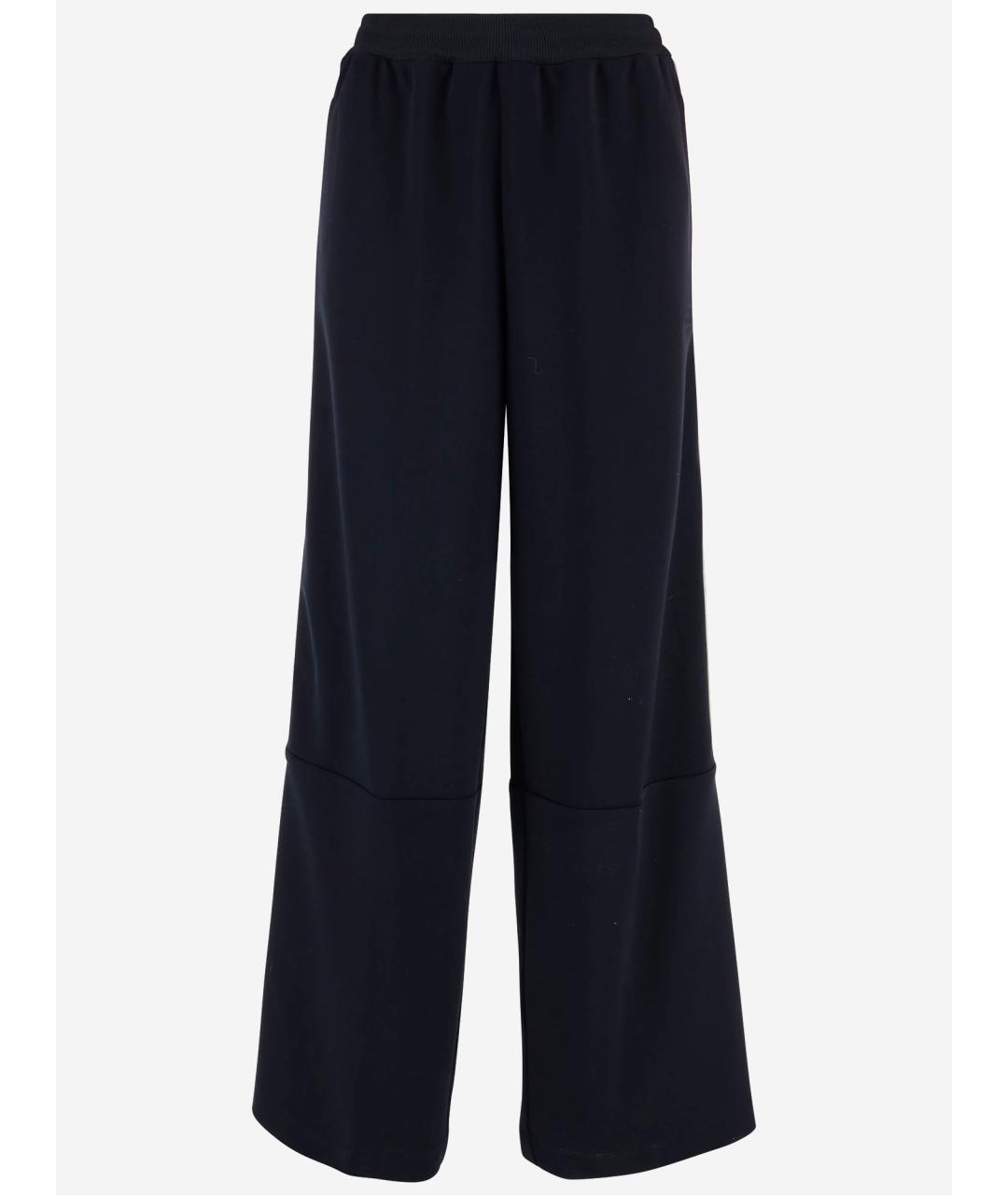 GUCCI Темно-синие полиэстеровые прямые брюки, фото 3