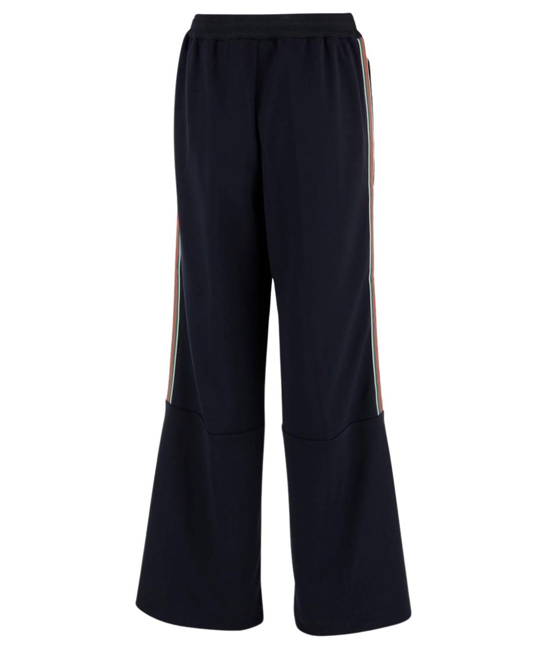 GUCCI Темно-синие полиэстеровые прямые брюки, фото 1