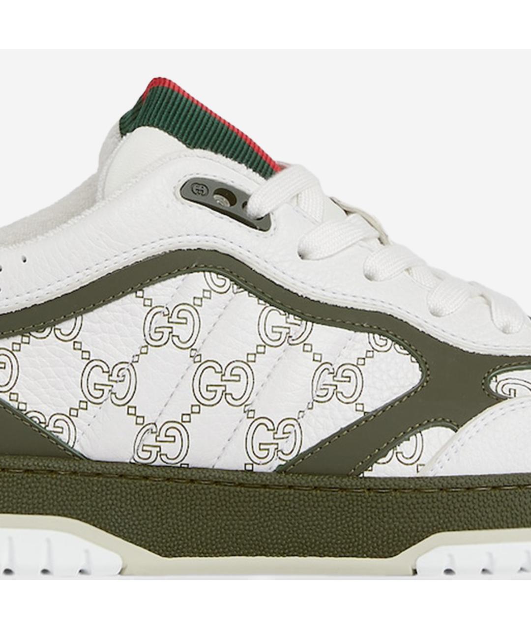 GUCCI Зеленые кожаные низкие кроссовки / кеды, фото 5
