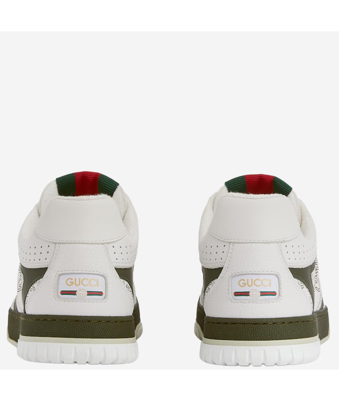 GUCCI Зеленые кожаные низкие кроссовки / кеды, фото 3