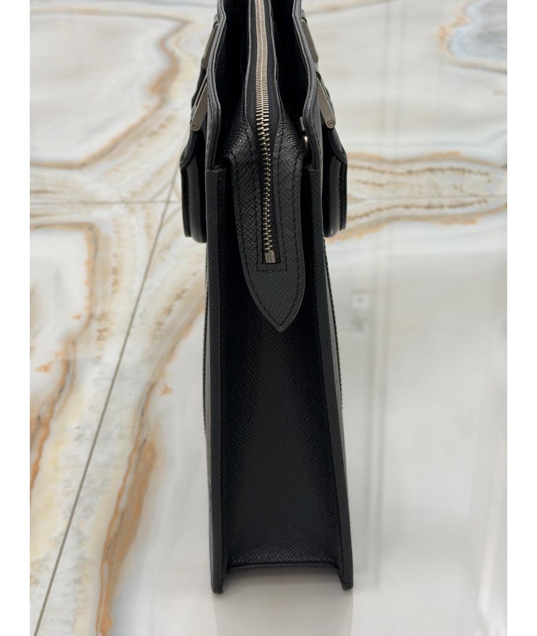 LOUIS VUITTON Черный кожаный портфель, фото 4