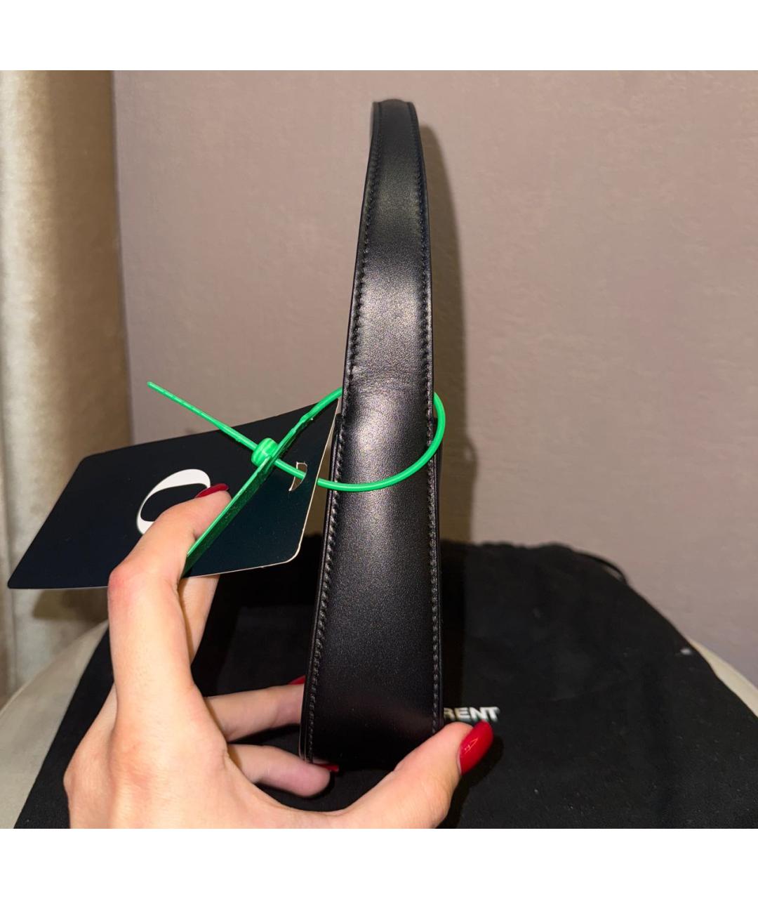 SAINT LAURENT Черная кожаная сумка с короткими ручками, фото 5