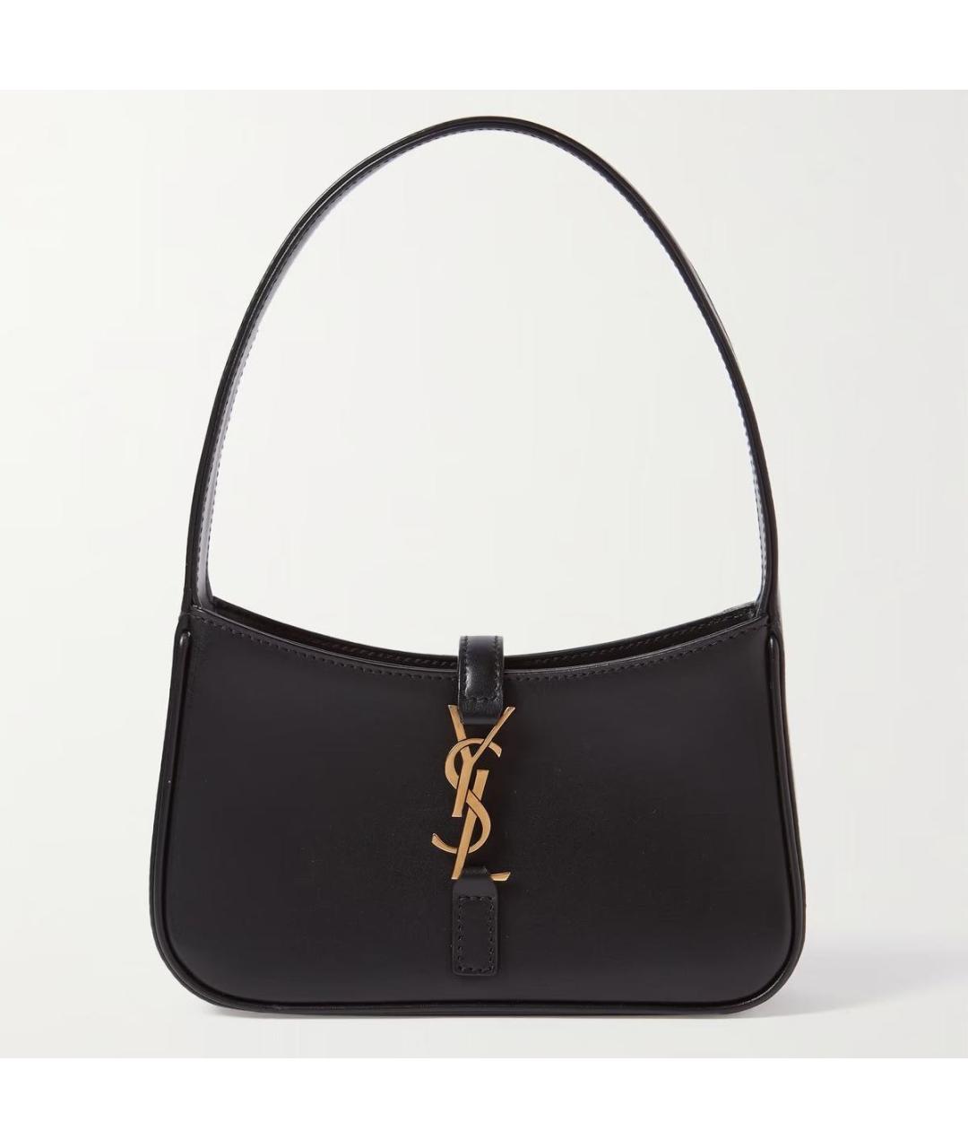 SAINT LAURENT Черная кожаная сумка с короткими ручками, фото 9