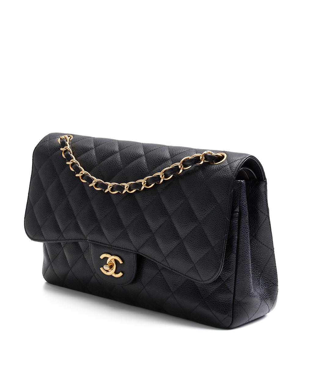 CHANEL Черная кожаная сумка через плечо, фото 2