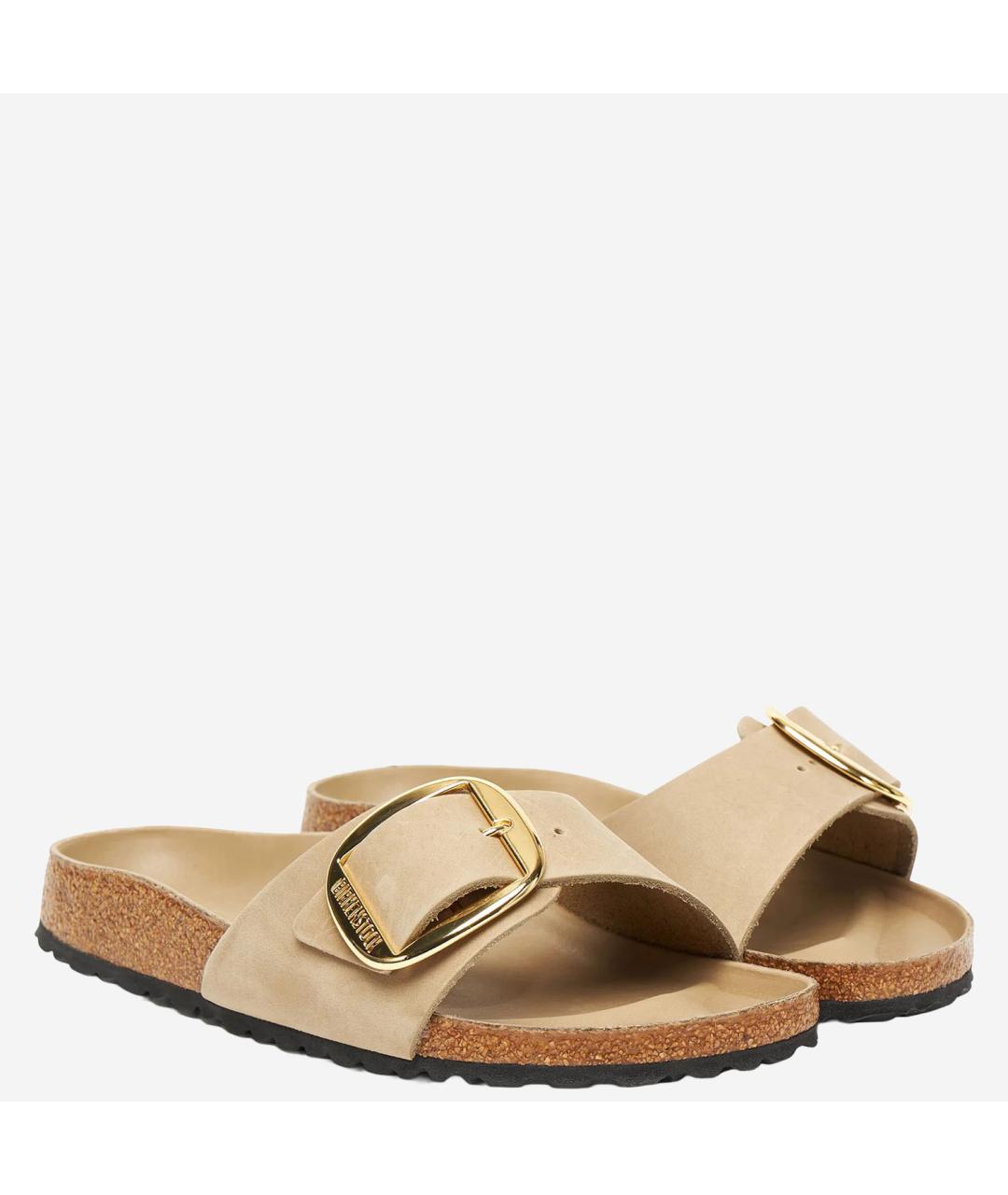 BIRKENSTOCK Бежевые замшевые сандалии, фото 3