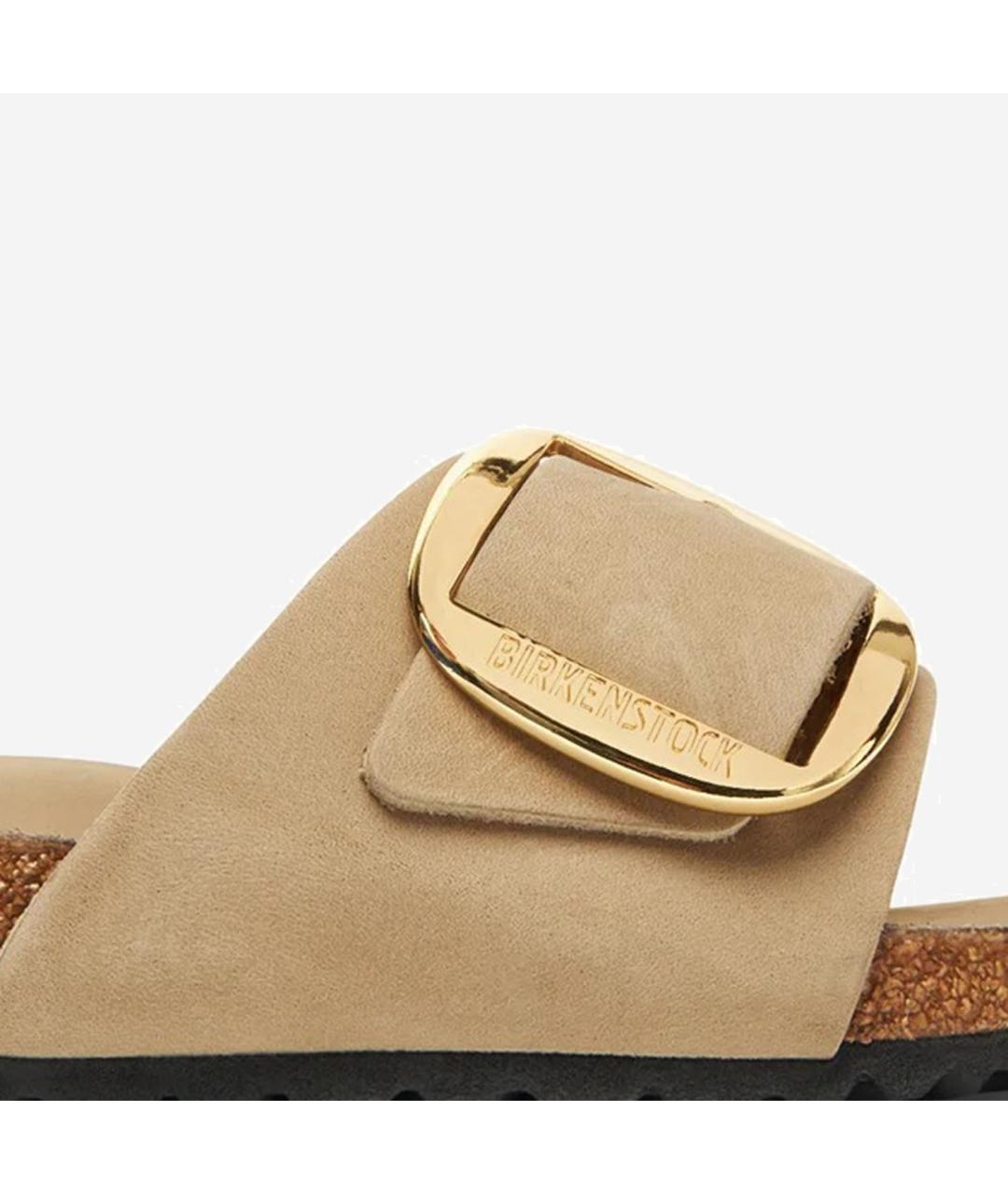 BIRKENSTOCK Бежевые замшевые сандалии, фото 5