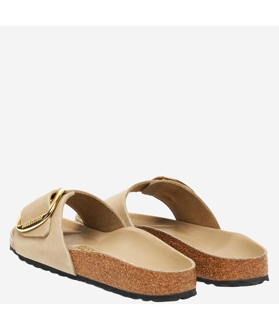 BIRKENSTOCK Бежевые замшевые сандалии, фото 4