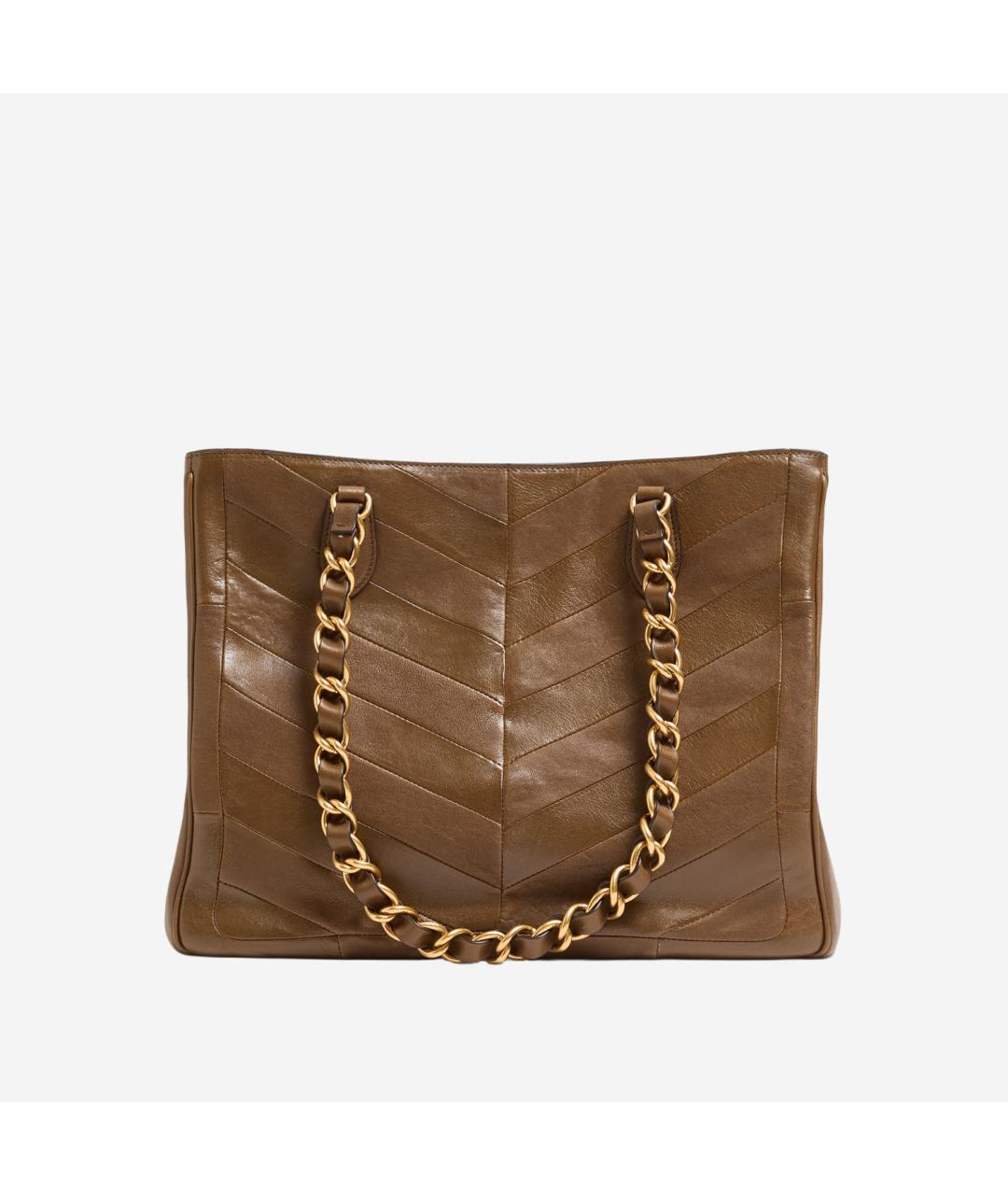 VALENTINO Коричневая кожаная сумка тоут, фото 3