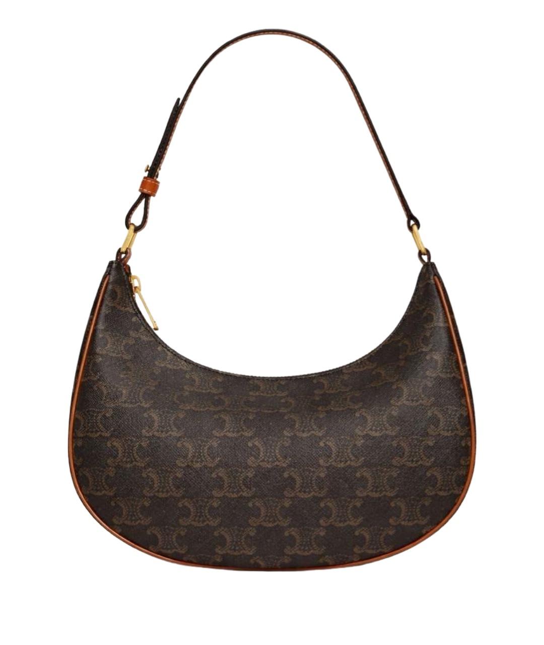 CELINE Коричневая кожаная сумка с короткими ручками, фото 1